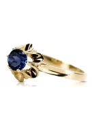 Ring Sapphire 14K Yellow gold Vintage craft vrc004y
